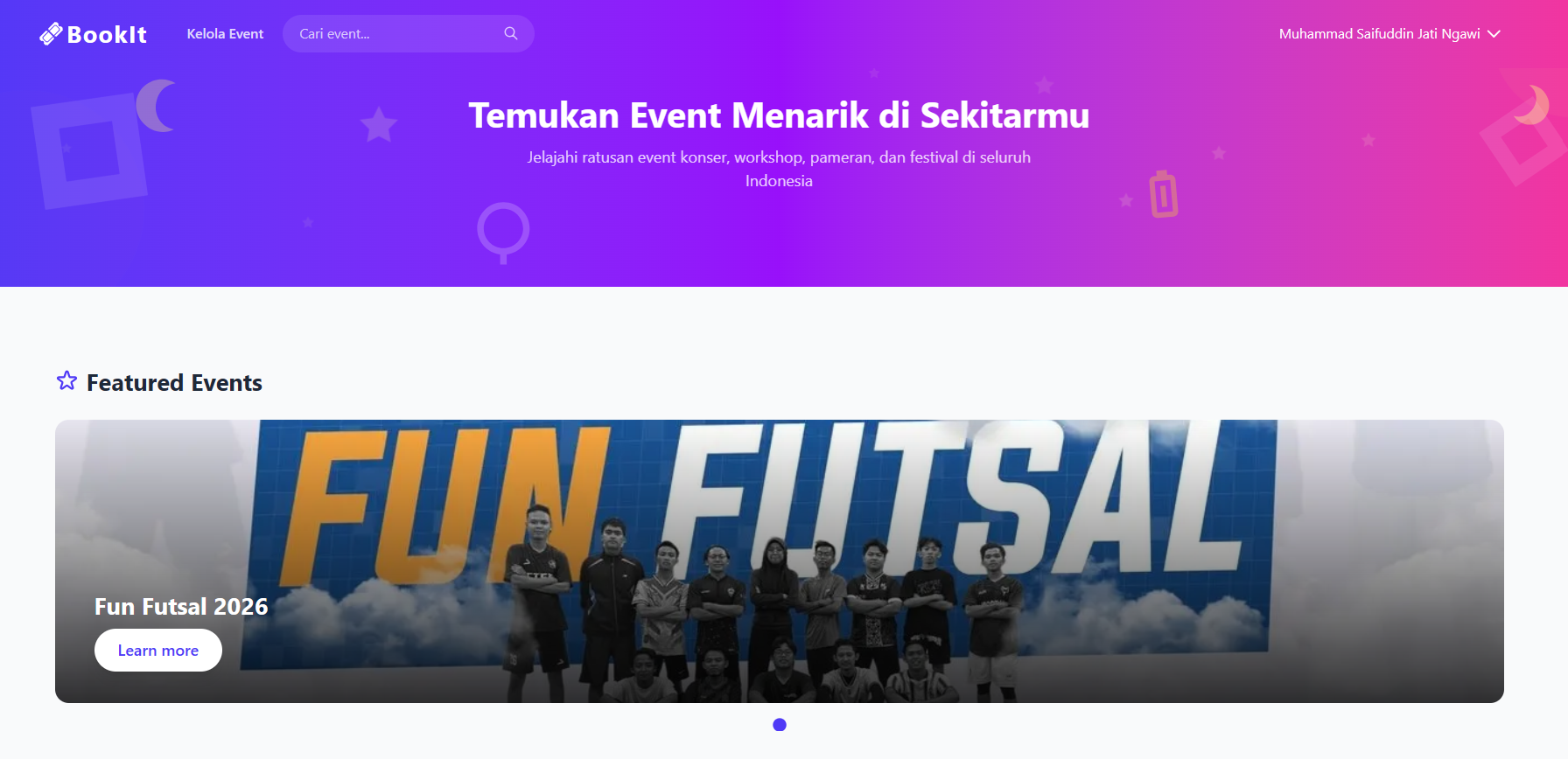 Website Ticketing BookIt